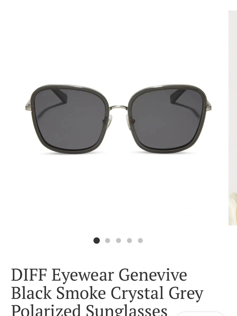 Diff Eyewear Black Square Sunglasses with Gold Temples